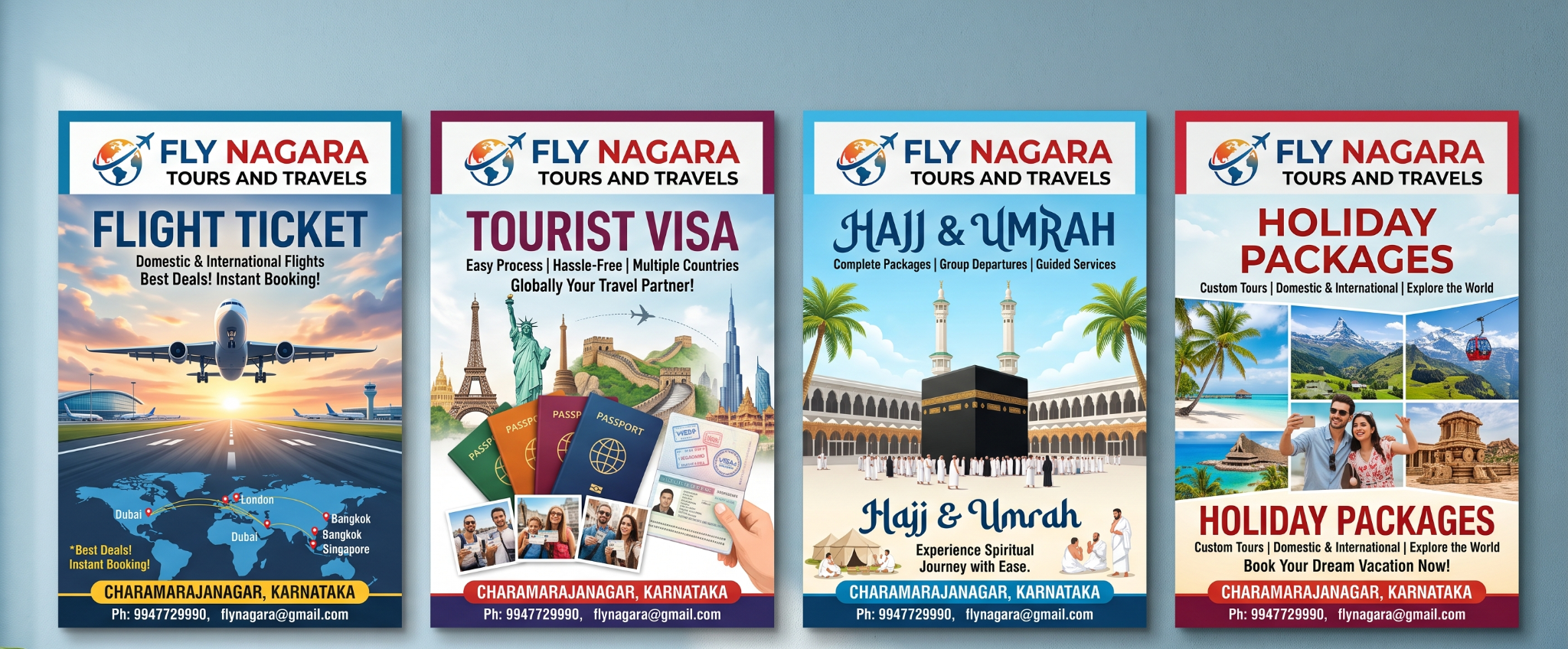 Flight tickets, tourist visa, Hajj and Umrah, and holiday packages